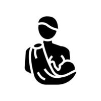 mother feeding newborn baby glyph icon vector illustration
