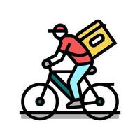 ilustración de vector de icono de color de entrega de bicicleta