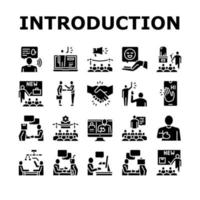 Introduction Speech Collection Icons Set Vector