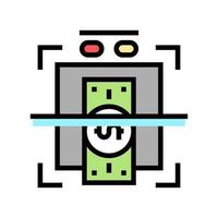 verification of banknotes for authenticity color icon vector illustration