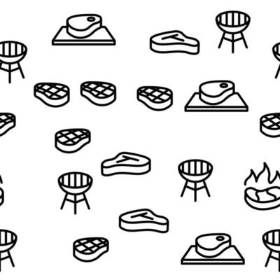 Meat Steak Vector Seamless Pattern