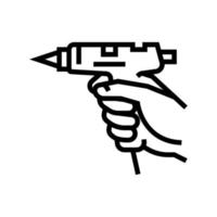 diy craft glueing pistol line icon vector illustration