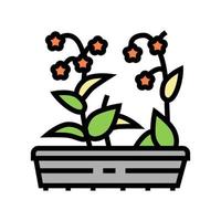 flowers gardening color icon vector illustration