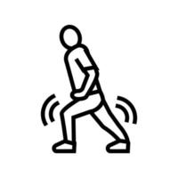 pain when walking flat feet line icon vector illustration