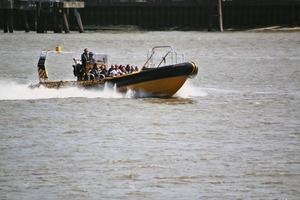 London in the UK in June 2022. A view of a Boat on the River Thames photo