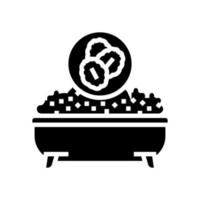 oatmeal baths dry skin glyph icon vector illustration