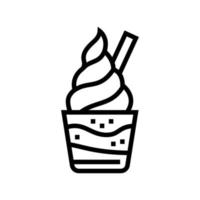 yogur helado línea icono vector ilustración