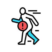 pain when fast walking color icon vector illustration