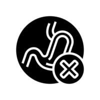 food indigestion stomach problem glyph icon vector illustration