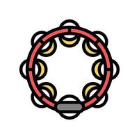 tambourine rhythmic musical instrument color icon vector illustration