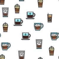 Coffee Types Energy Morning Drink Vector Seamless Pattern