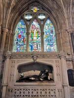 London in the UK in June 2022. A view of a Stained Glass Window in Southwark Cathedrall photo