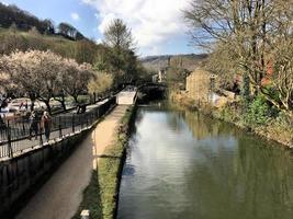 Hebden Bridge in Yorkshire in the UK in March 2020. A view of Hebden Bridge in Yorkshire photo