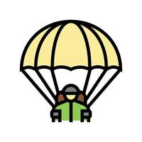 parachute soldier color icon vector illustration