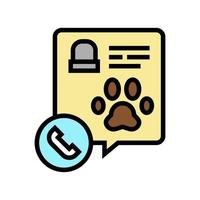 calling pet funeral service color icon vector illustration