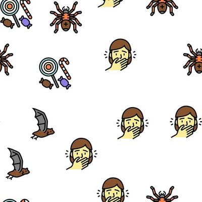Halloween Autumn Season Holiday Vector Seamless Pattern