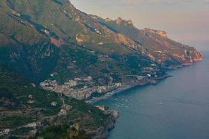 High angle view of Minori and Maiori, Amalfi coast, Italy photo