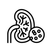 kidneys problem line icon vector illustration