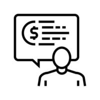 human talking about money line icon vector illustration