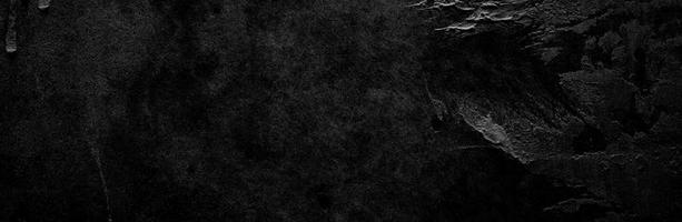 Panoramic black and grey concrete texture background. Scary dark walls, slightly light black concrete cement texture for background. surface dark grunge panorama landscape photo