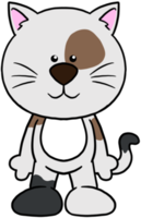 gato colorido de clipart de personagem de desenho animado bonito png