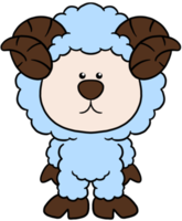 Cute dibujos animados animales carácter clipart colorido ovejas png