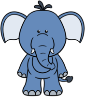 Cute dibujos animados animal carácter clipart colorido elefante png