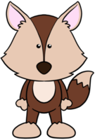 mignon dessin animé animal personnage clipart coloré renard png