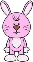 mignon dessin animé animal personnage clipart lapin coloré png