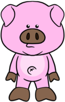 söt tecknad djurkaraktär clipart färgglad gris png