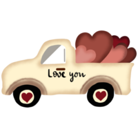camión de san valentín sostenga el corazón del amor png