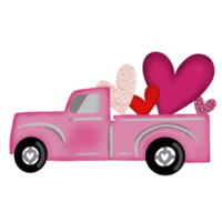 Valentine Truck hold Love heart png