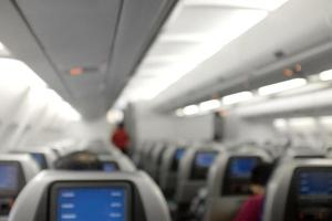 Blurred background of Airplane interior photo