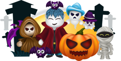 elementi di halloween png trasparente