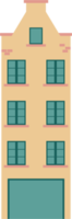 Colorful classic row houses collection front elevation view. png