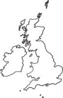 Doodle freehand outline sketch of Great Britain map. png