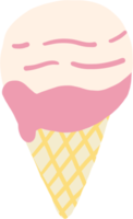 Colorful freehand drawing of a cone of icecream. png