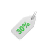 3D Tag discount. Rendered object illustration png