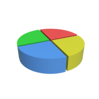 Grafico di dati 3D. illustrazione dell'oggetto renderizzato png