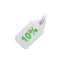 3D Tag discount. Rendered object illustration png