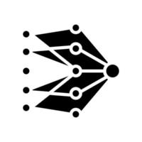 single layer neural network glyph icon vector illustration