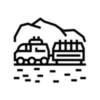 rueda de transporte montando en la línea de marte icono vector ilustración