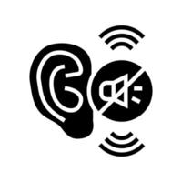 Ilustración de vector de icono de glifo de pérdida auditiva
