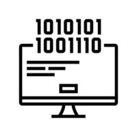 computer fatal error line icon vector illustration