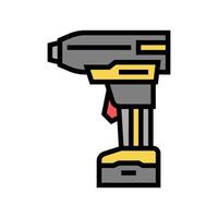 drill with air compressor color icon vector illustration