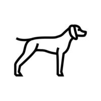 Ilustración de vector de icono de línea de perro de puntero de pelo corto alemán