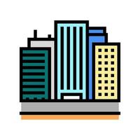 land of high rise buildings color icon vector illustration