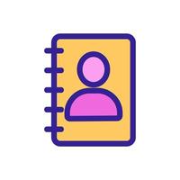 User notepad icon vector. Isolated contour symbol illustration vector