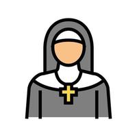 nun christianity color icon vector illustration
