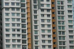 low angle view of singapore residential buildings photo